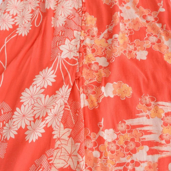 Free People Mixed Print Twist Orange Floral Boho  Maxi Dress XS - Picture 7 of 16